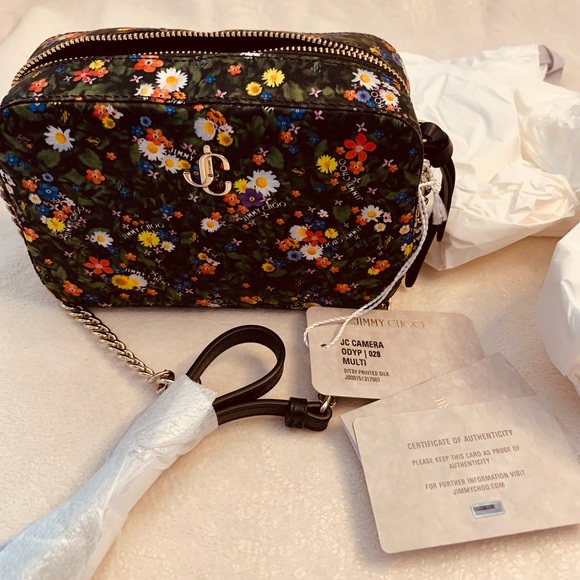 🌺 Jimmy Choo black flower satin camera bag w/dustbag 🌷 - Picture 5 of 5